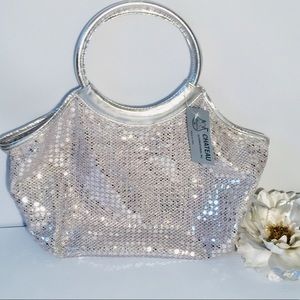 CHATEAU NWT Shiny Silver Purse